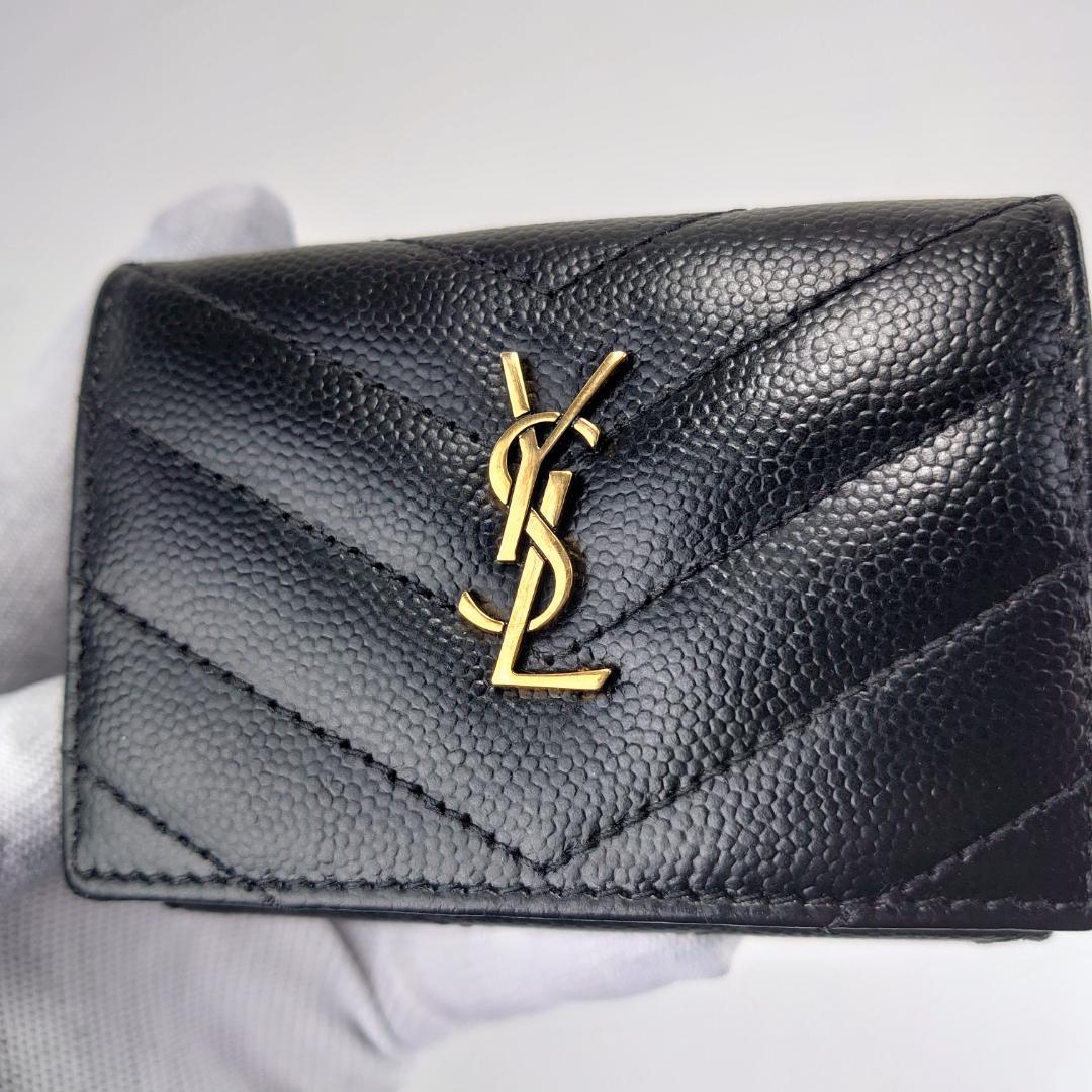 【美品】サンローラン　カサンドラ　オリガミ　タイニー　三つ折り財布　1194
