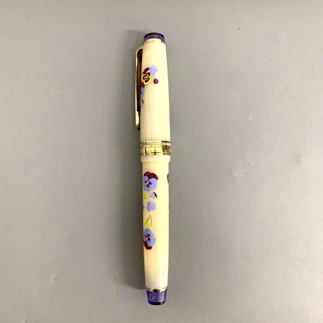 未使用保管品 セーラー SAILOR 万年筆 ancora限定 パンジー 14K