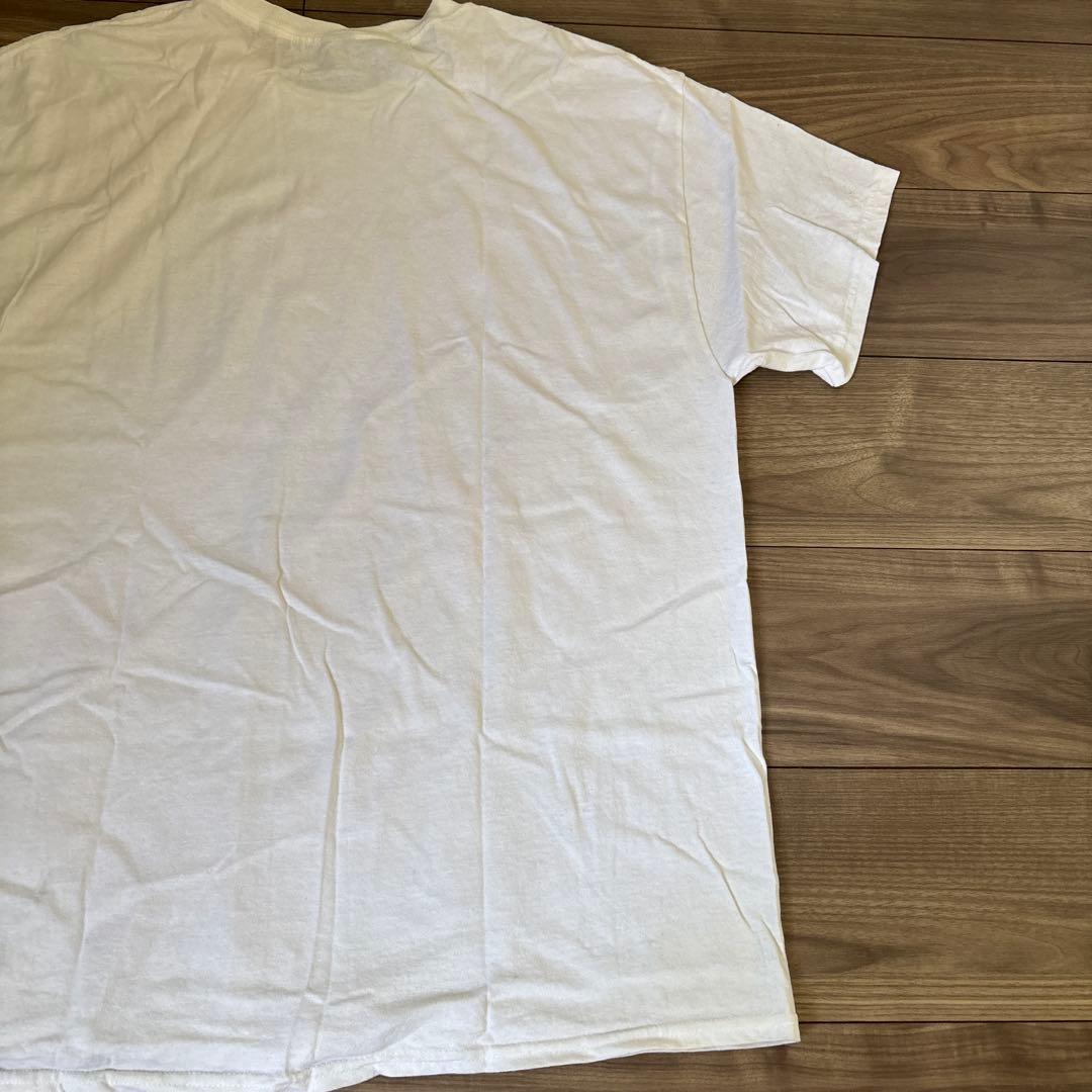 MFDOOMプリントTシャツホワイトビンテージラップ T HIPHOPXLサイズ