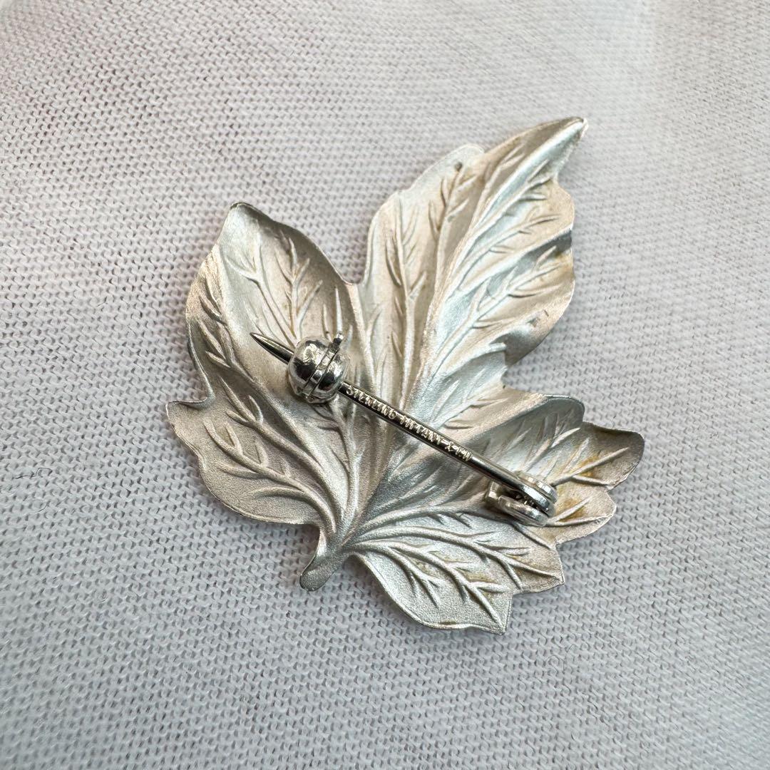 Tiffany ティファニー ブローチ リーフモチーフ シルバー