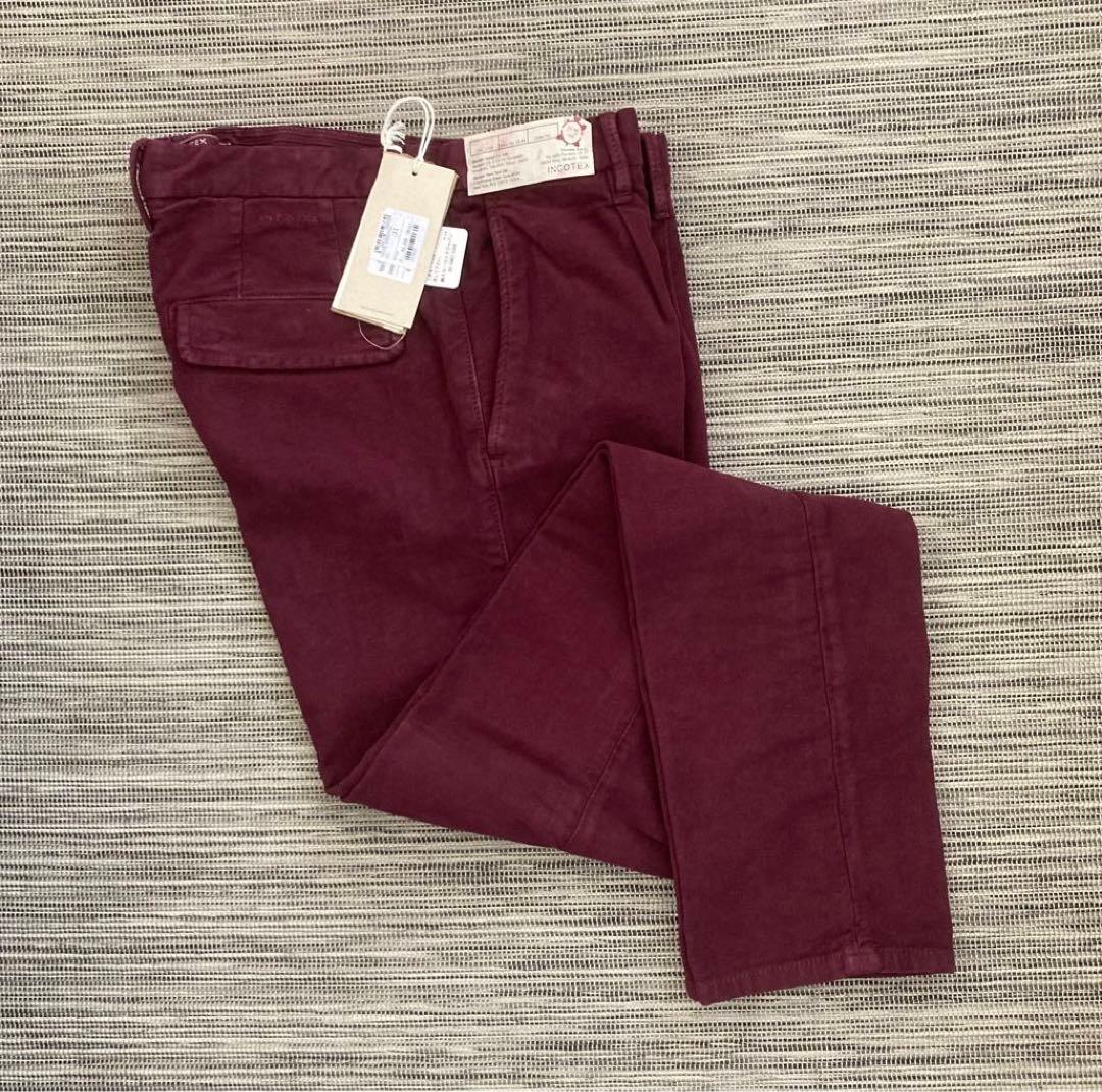 新品 4.1万！インコテックス incotex モールスキンパンツ エンジ 31