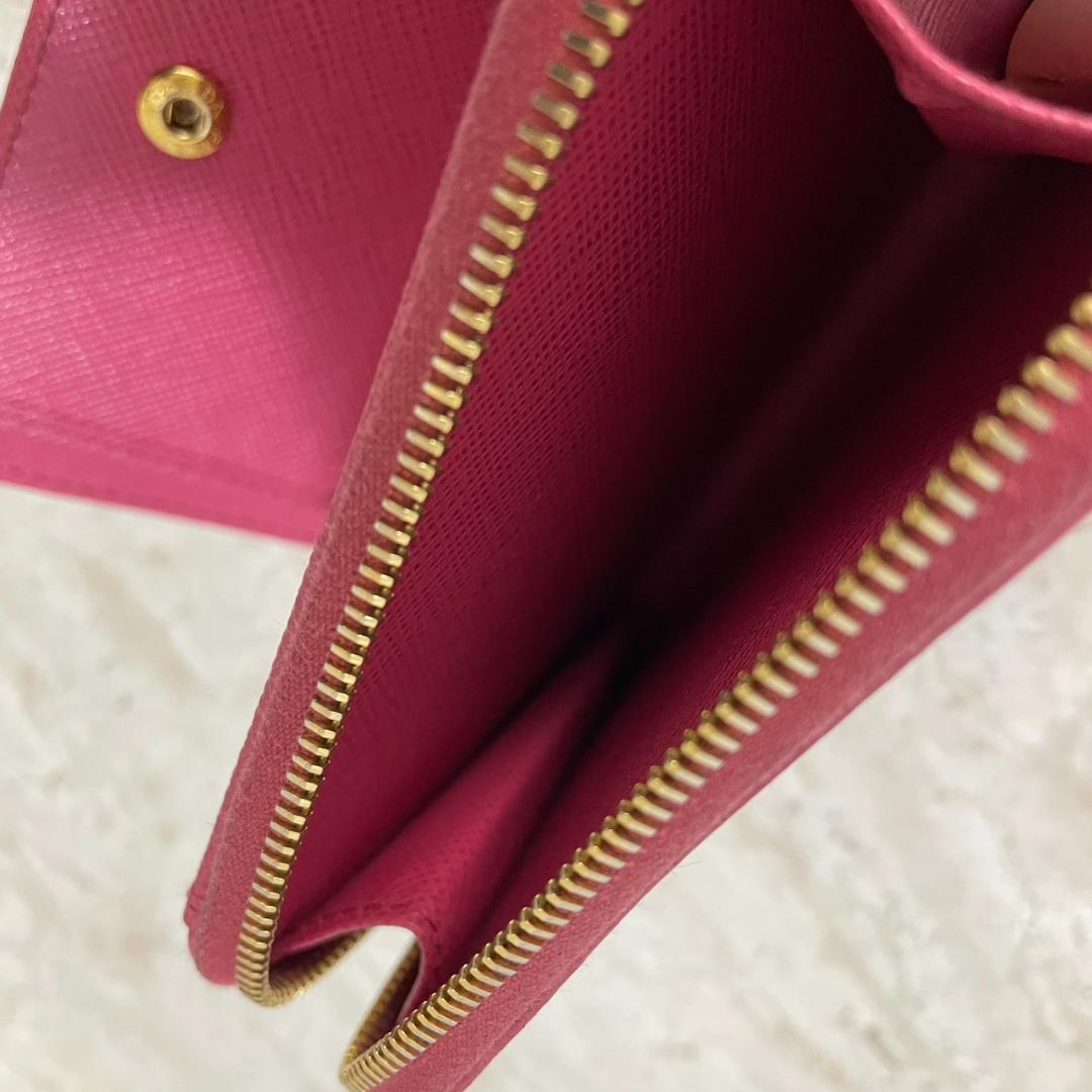 PRADA 二つ折り財布 プラダ ウォレット ラウンドファスナー 1ML036