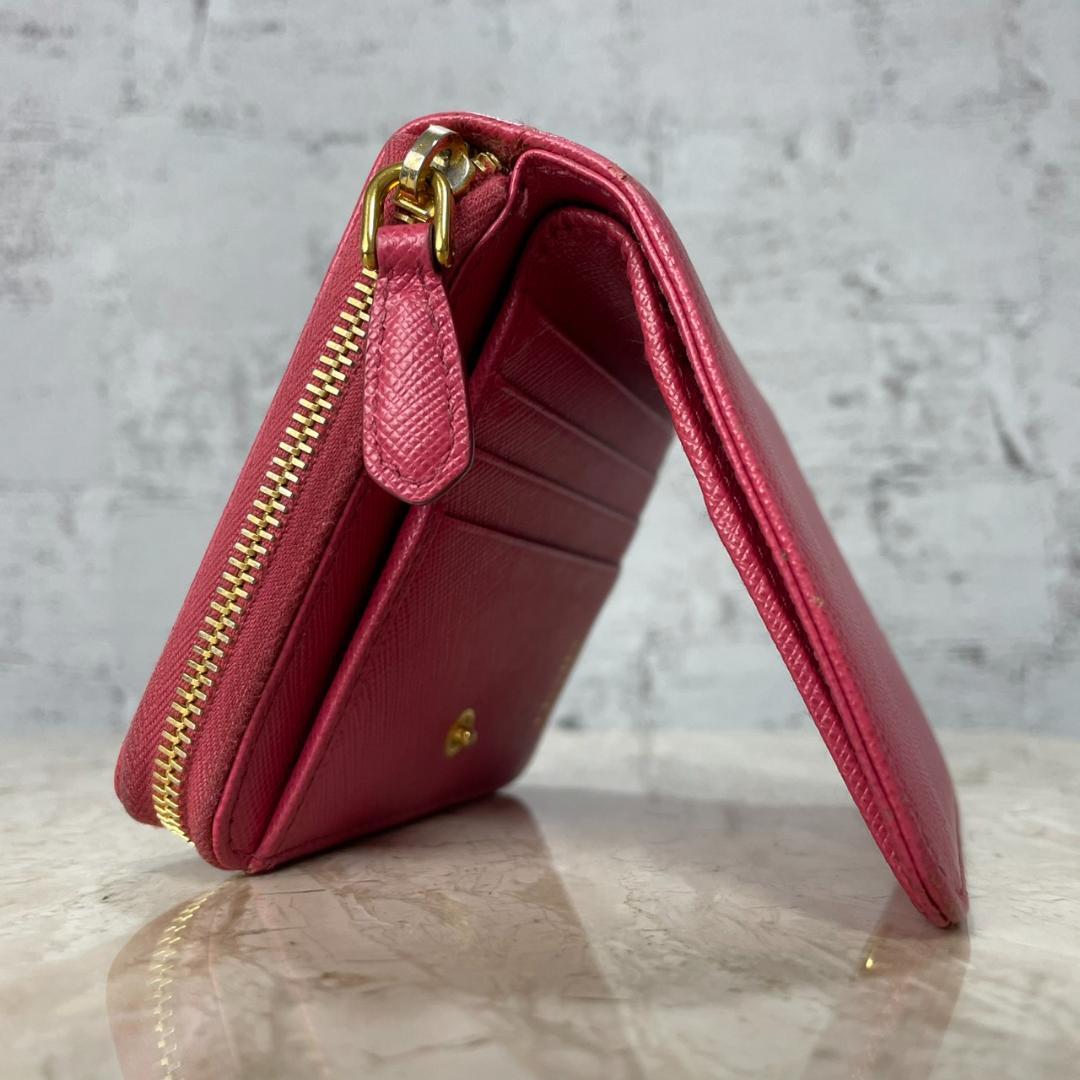 PRADA 二つ折り財布 プラダ ウォレット ラウンドファスナー 1ML036