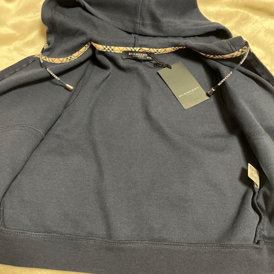 新品タグ付★Burberryバーバリー★ノバチェックパーカー★濃紺★80