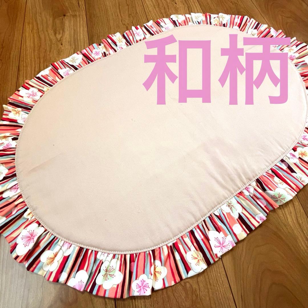 1237.カフェマットL48×68 和柄　リバーシブルハンドメイド　着物撮影　犬