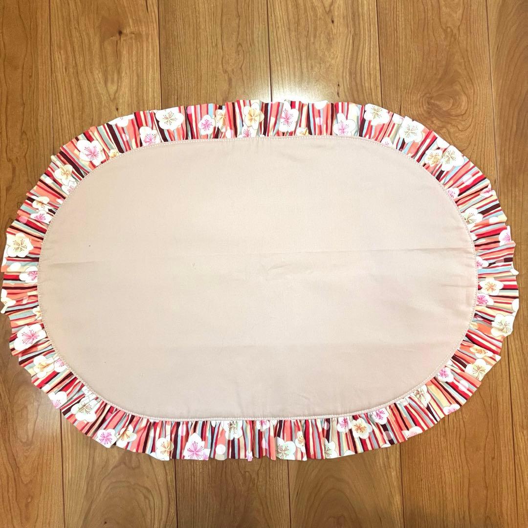 1237.カフェマットL48×68 和柄　リバーシブルハンドメイド　着物撮影　犬