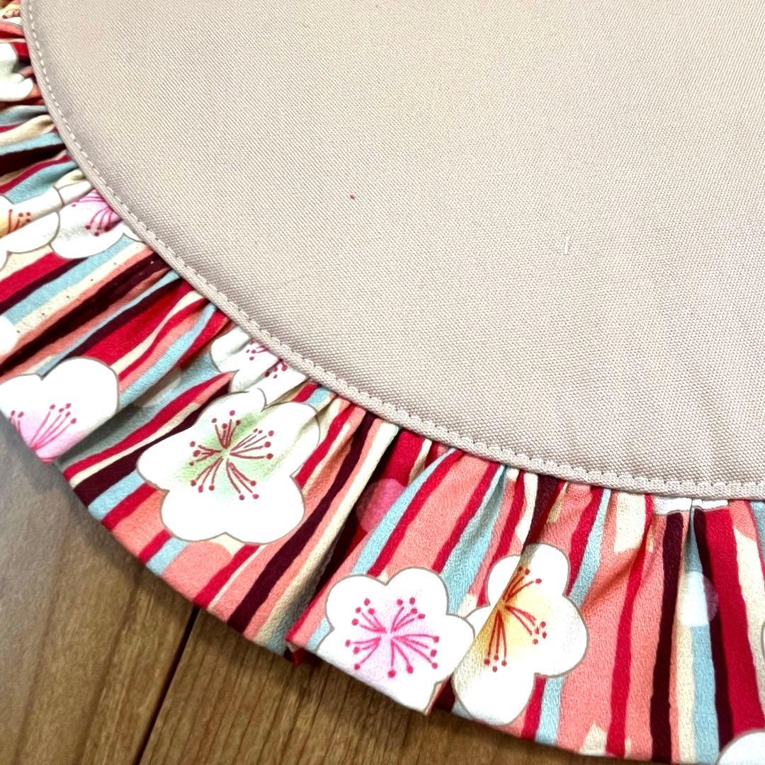 1237.カフェマットL48×68 和柄　リバーシブルハンドメイド　着物撮影　犬