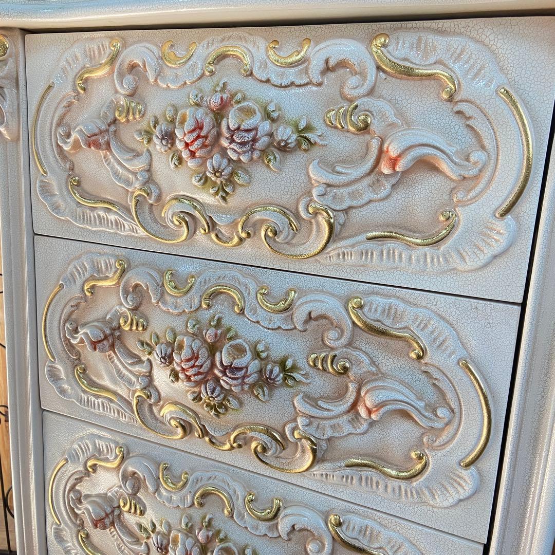 4段チェスト　ロココ調　猫脚 プリンセス ヨーロピアン 姫系⑥