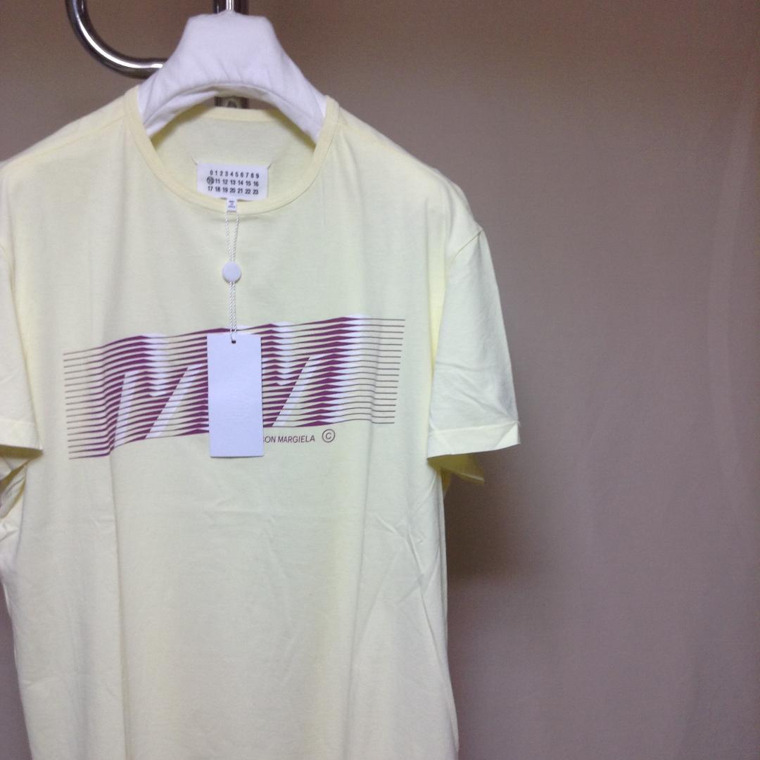 新品 48 19ss マルジェラ ブランド ロゴMM Tシャツ 黄色 9587