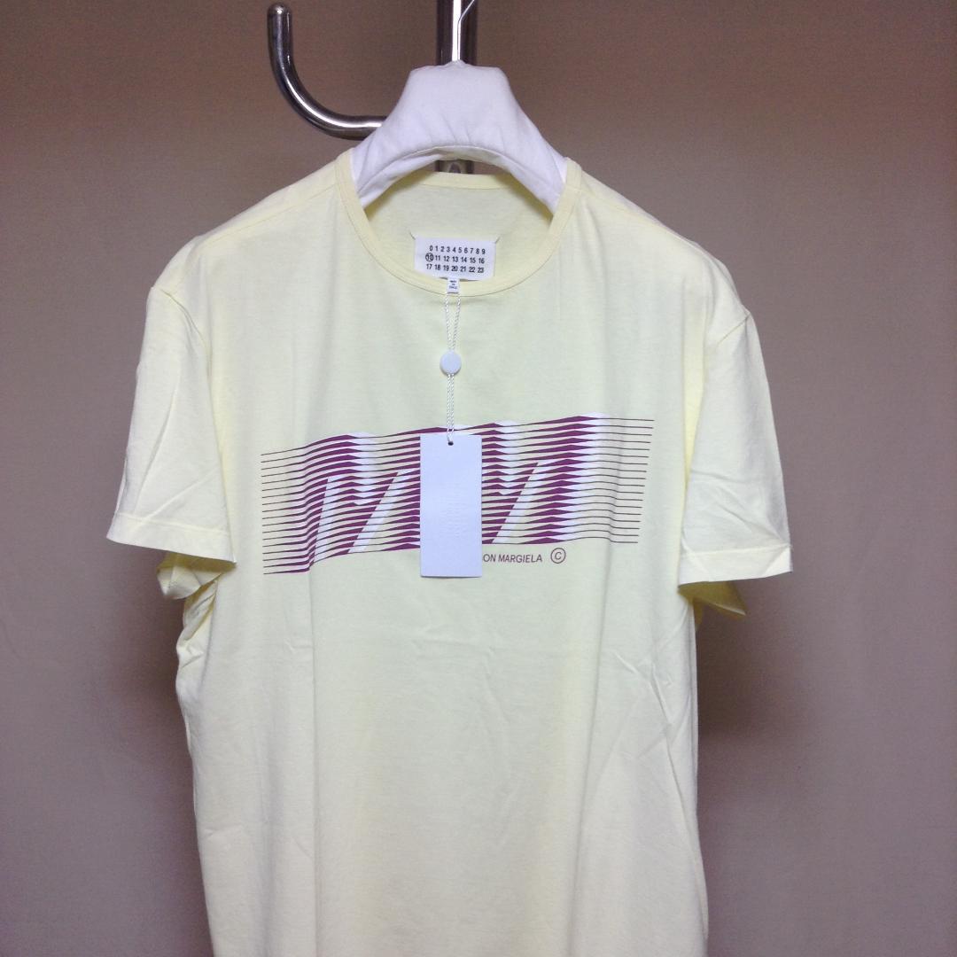 新品 48 19ss マルジェラ ブランド ロゴMM Tシャツ 黄色 9587