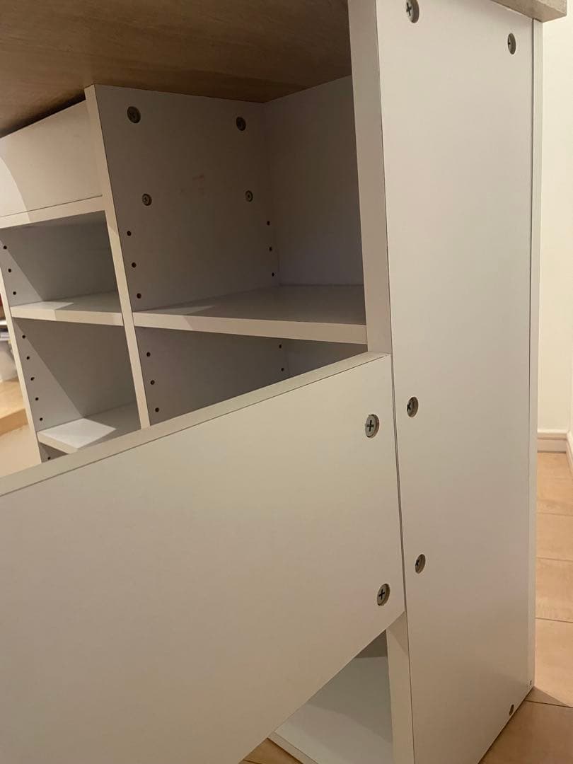 【美品】LOWYA L字型デスク　100㎝収納棚付き