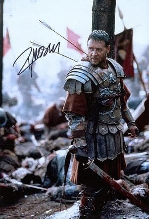レア ラッセル・クロウ 直筆サイン入りフォト　映画　 「グラディエーター 」より