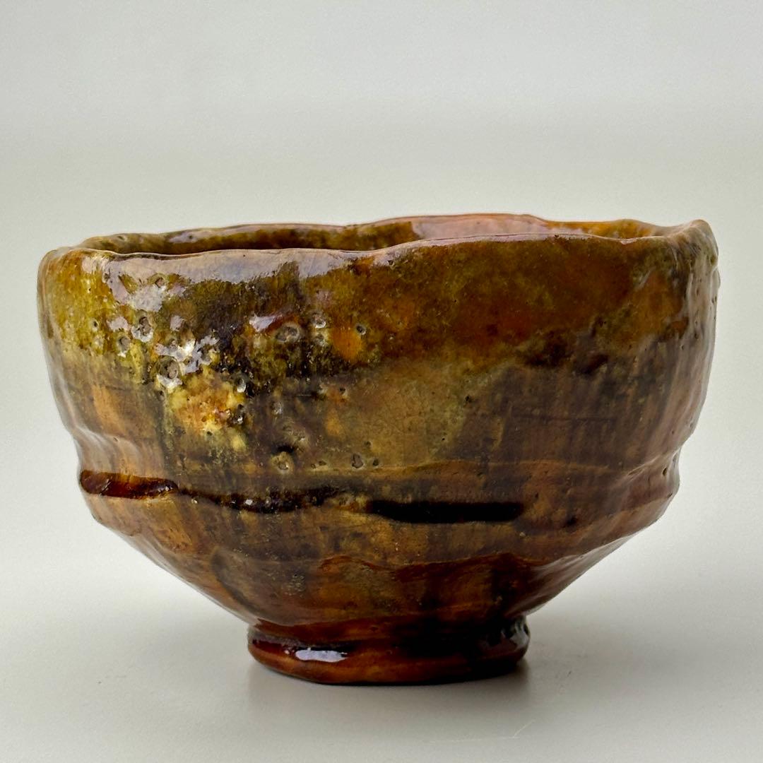 江戸期 嵯峨焼 楽茶碗 嵐山 茶道具 共箱 骨董品　アンティーク