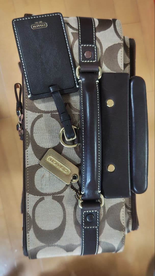 COACH キャリーケース トランク ベージュ系 ブラウン系 総柄