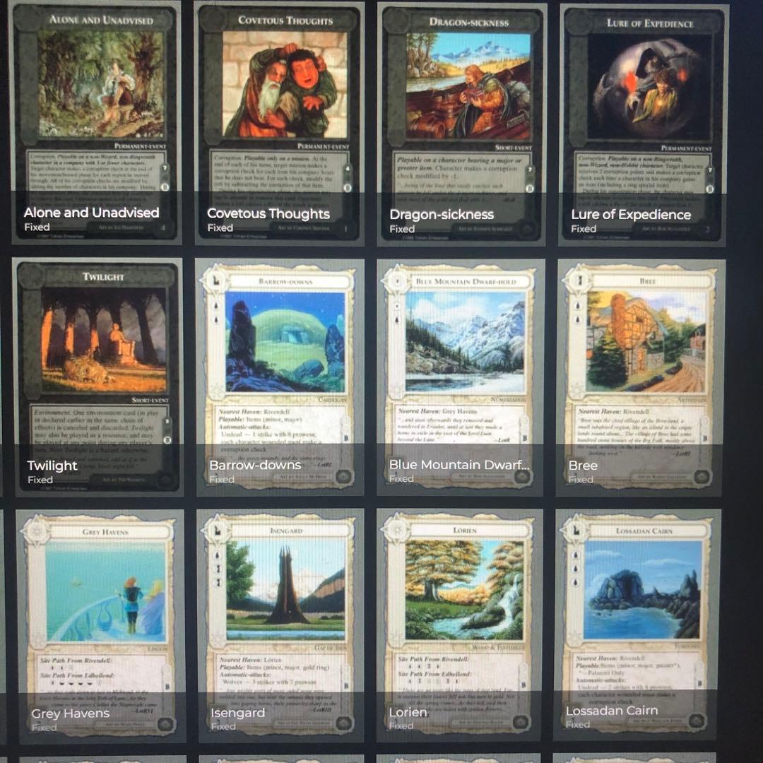 ミドルアース　カード　チャレンジデッキB ccg 指輪物語　希少