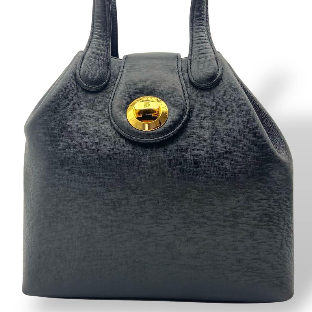 ジバンシー ハンドバッグ 腕掛け レザー 黒 ブラック 金具ロゴ ターンロック