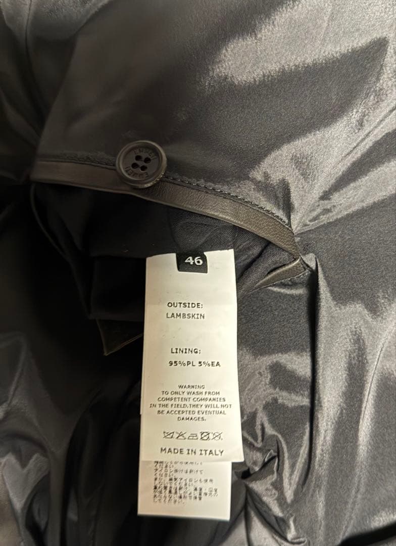 EMMETI GIACOMO 襟付きラムレザージャケット　46