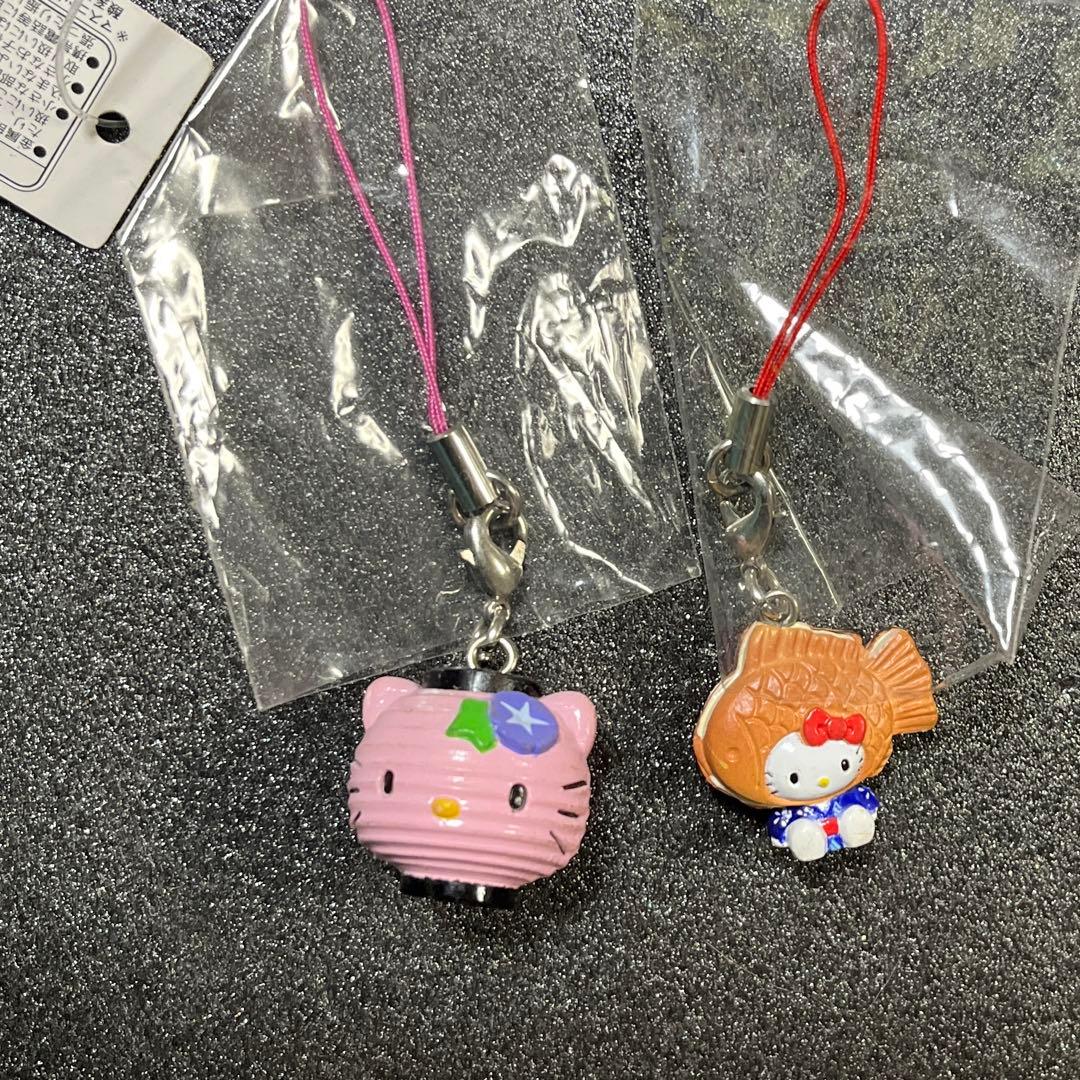 新品❤️ 根付　ストラップ　ハローキティ　たい焼き  提灯　平成　レトロ　キティ