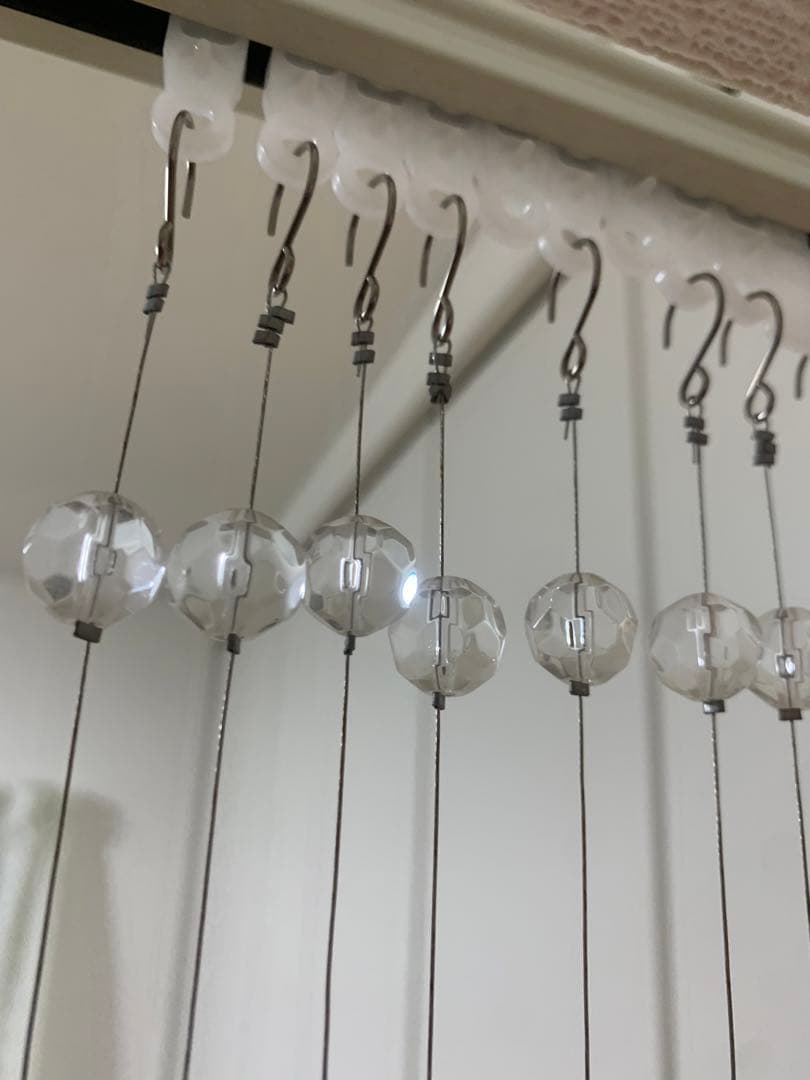 クリスタルガラスビーズカーテン 透明長180cm