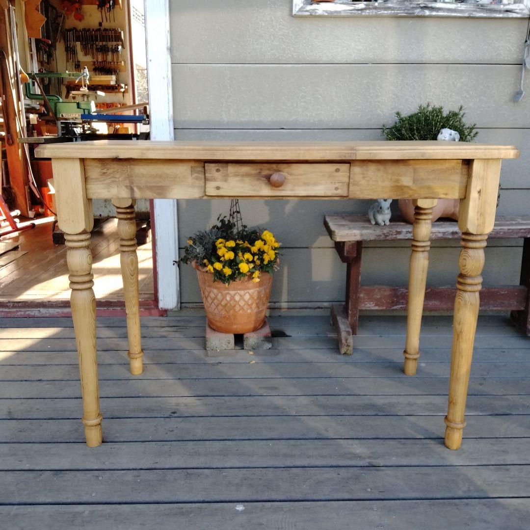 カントリー木工　ろくろ脚のパソコンデスク　 学習机　作業台