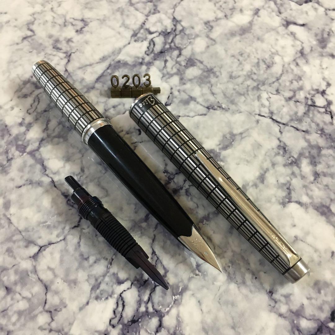 #0203 オーバーホール済み 万年筆 PILOT Elite 全格子 18k