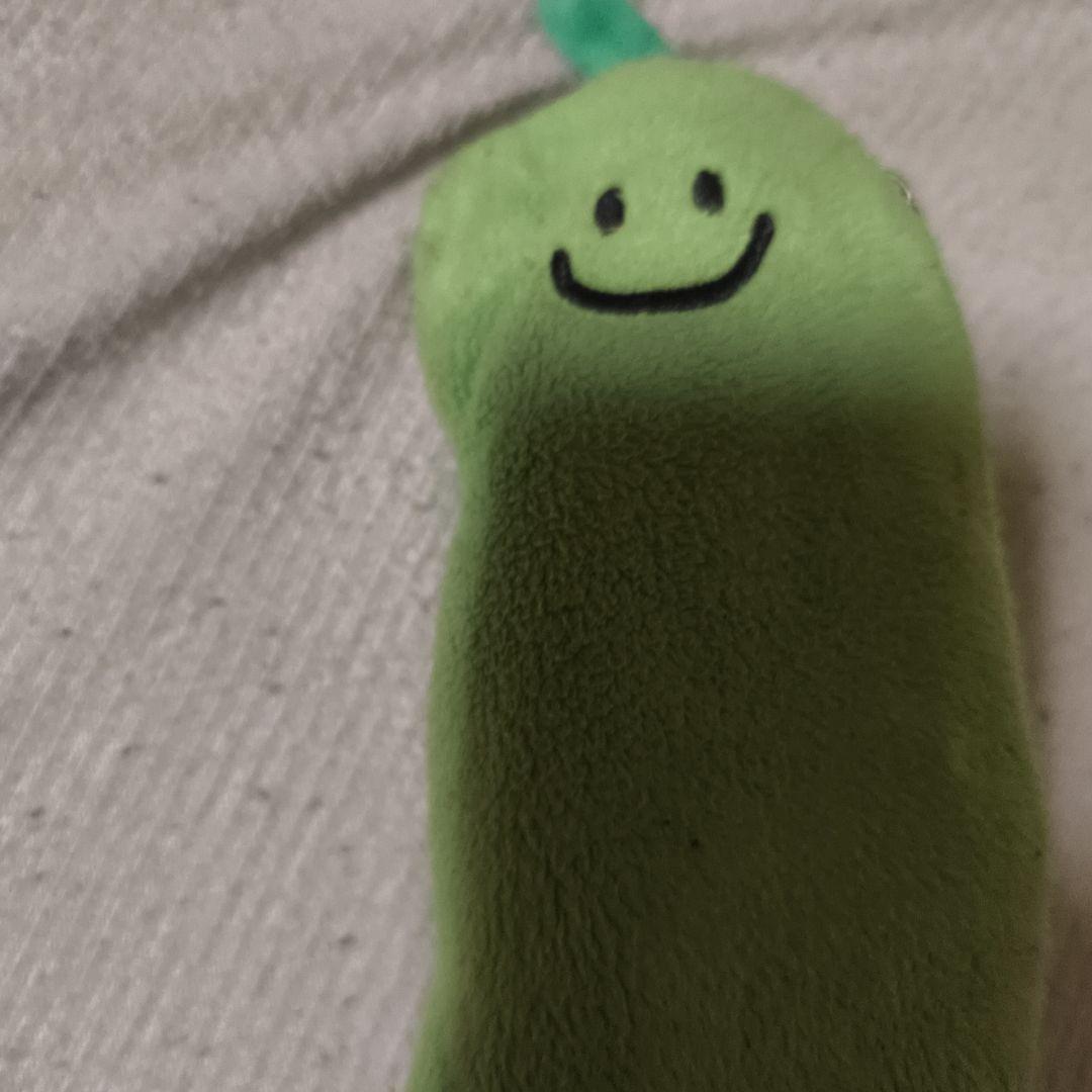 緑色の笑顔キャラクター筆箱