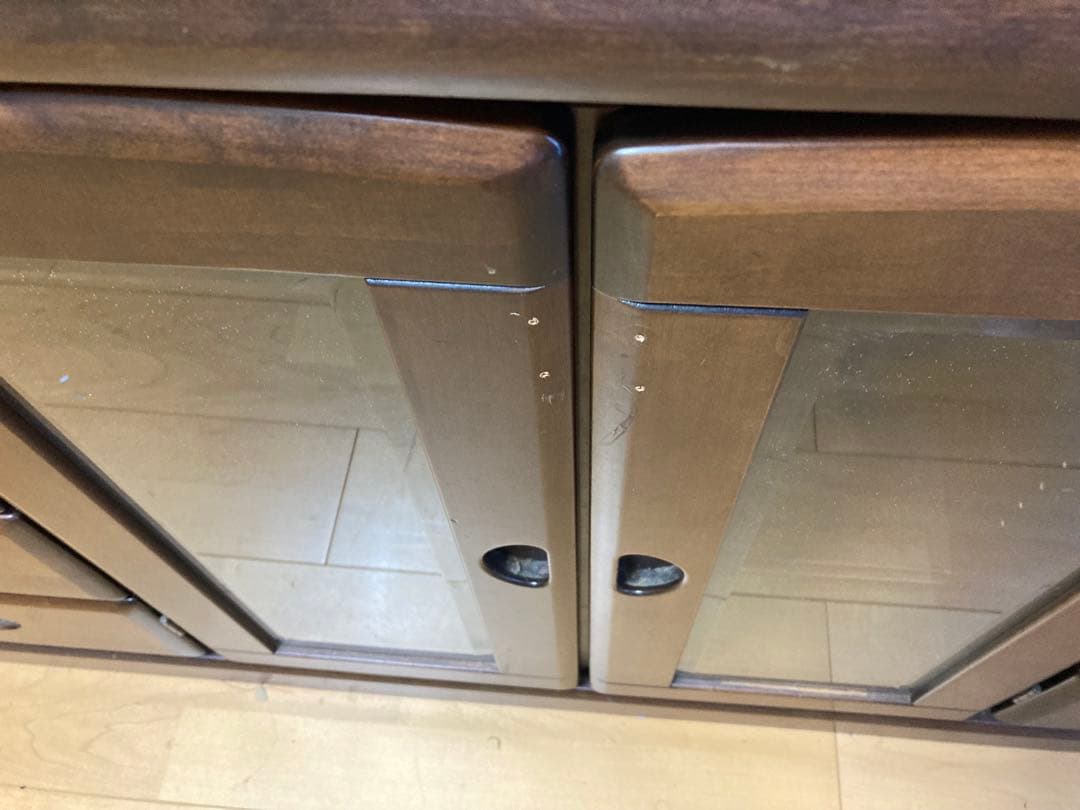 木製テレビボード ダークブラウン 9引き出し