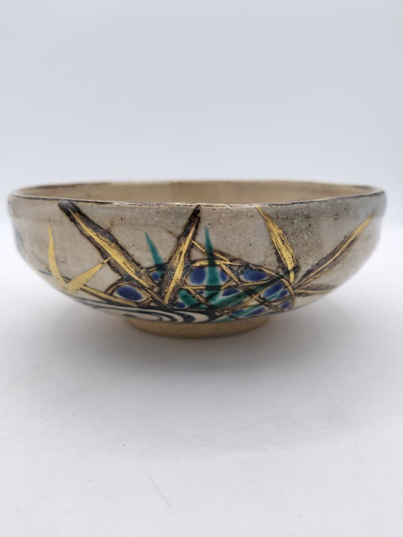 c522 平茶碗 乾山写 芦水文 手塚充 木箱 茶道具 古物