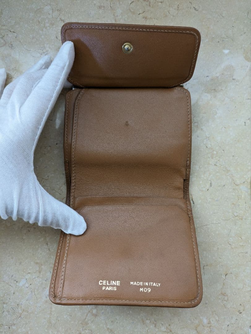 CELINE オールド 三つ折り財布 コンパクトウォレット ミニ財布 マカダム柄
