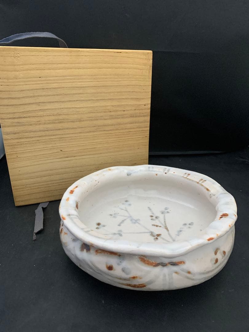 加藤清春作　鉢　志野焼　共箱