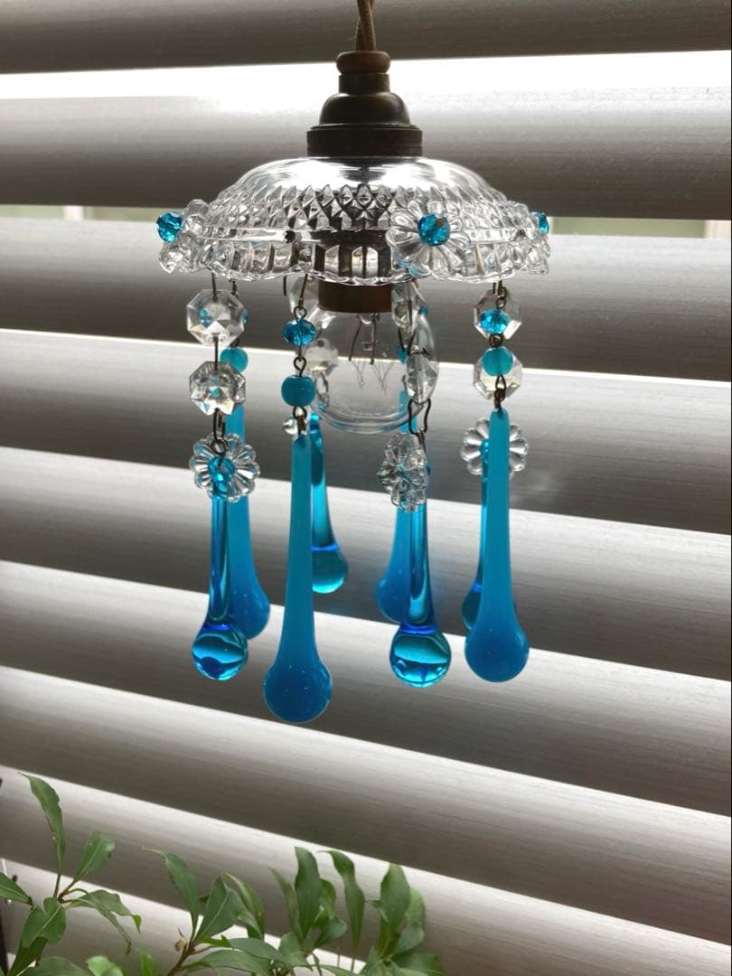 ミニシャンデリア（青の世界）　フランス　アンティーク　シェード　1910年