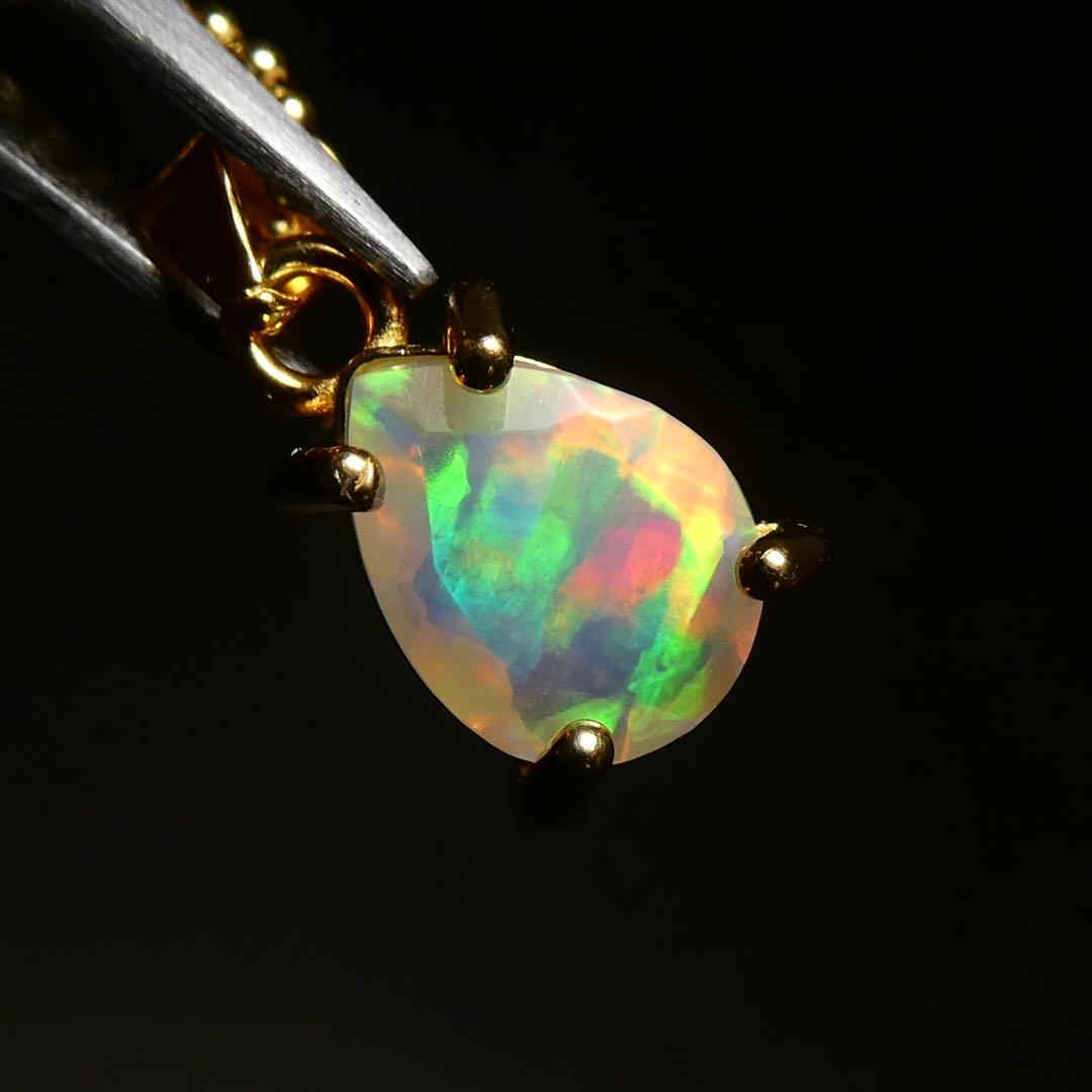 【虹入り】2)宝石質AAAオパールのシンプルネックレス