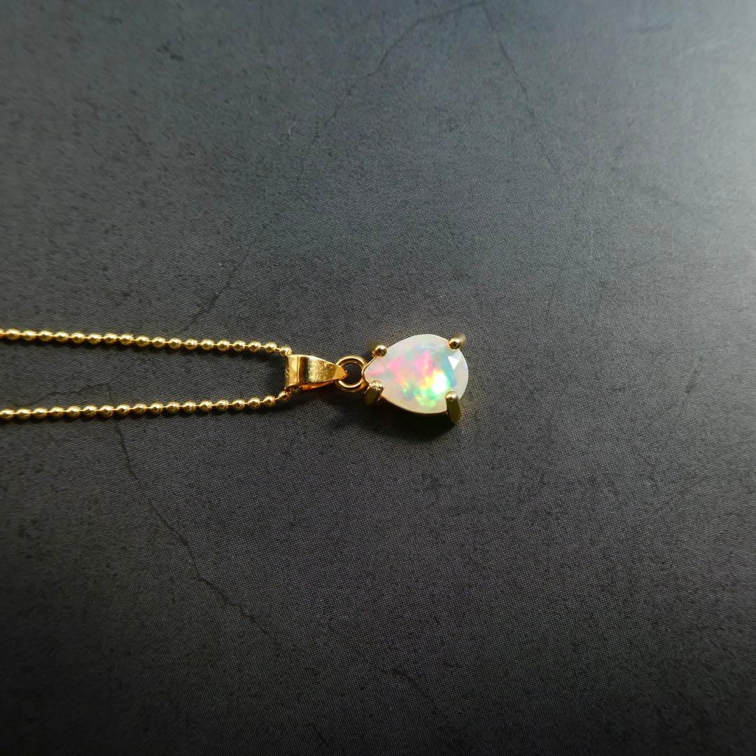 【虹入り】2)宝石質AAAオパールのシンプルネックレス