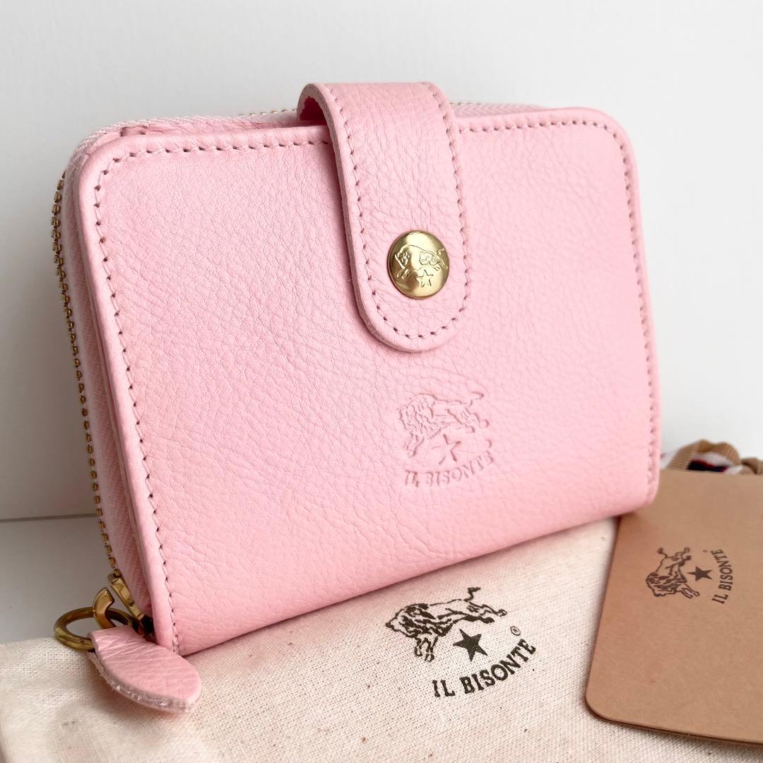 イルビゾンテ IL BISONTE 二つ折り財布 限定ピンク 新品