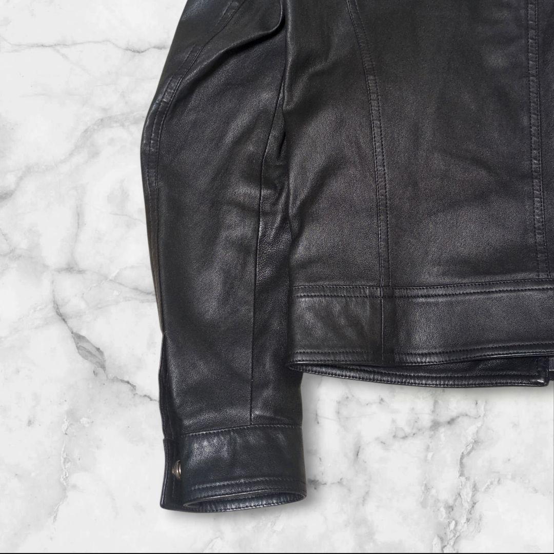 美品✨EMMETI JURI ゴールドジップ 黒 44 シングルライダース