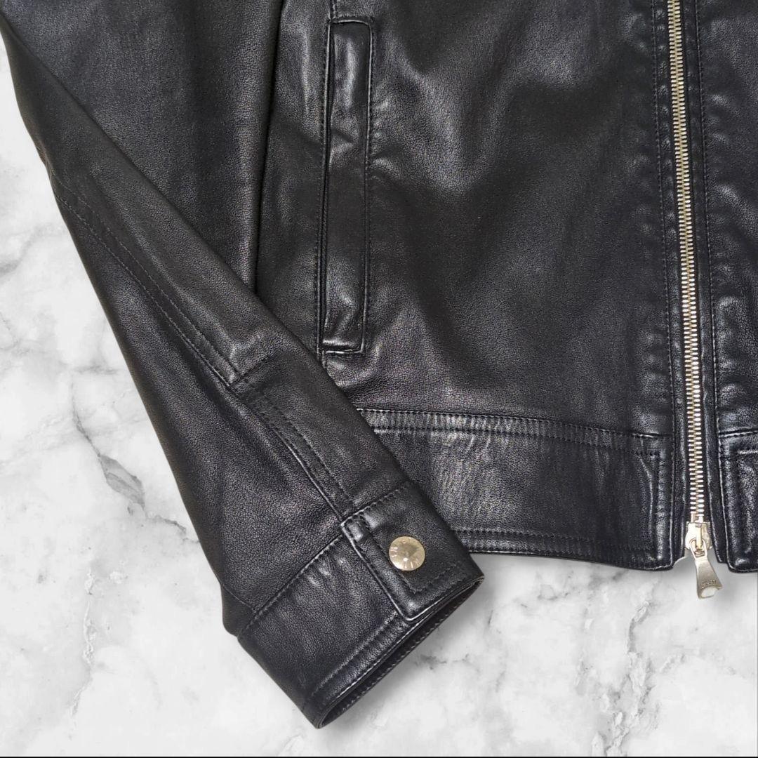 美品✨EMMETI JURI ゴールドジップ 黒 44 シングルライダース