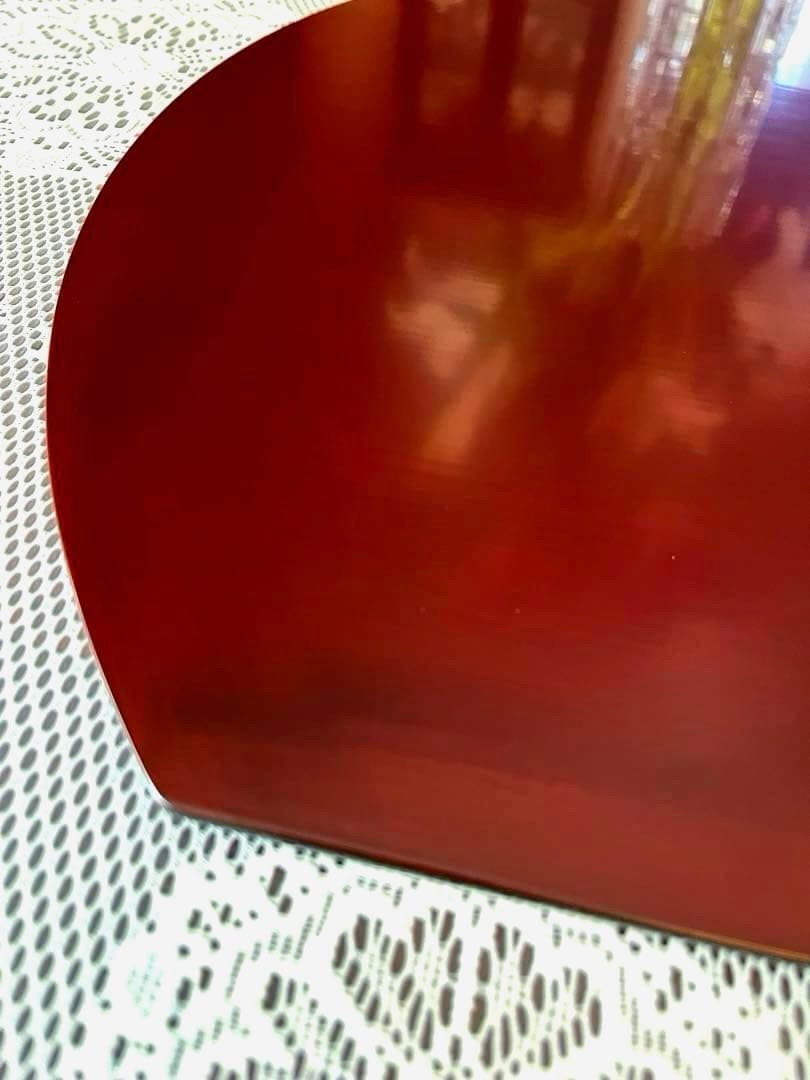 ー木曽塗ー 【未使用】 伊藤敦欣作 古代あかねぬり 特大 半月盆 卓上膳4枚