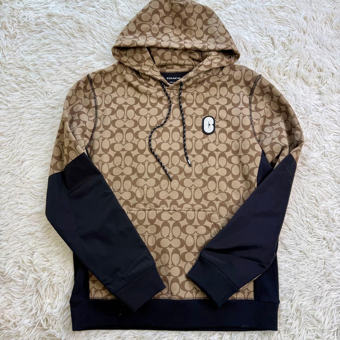 【未使用級】 COACH コーチ シグネチャー柄 パーカー フーディ