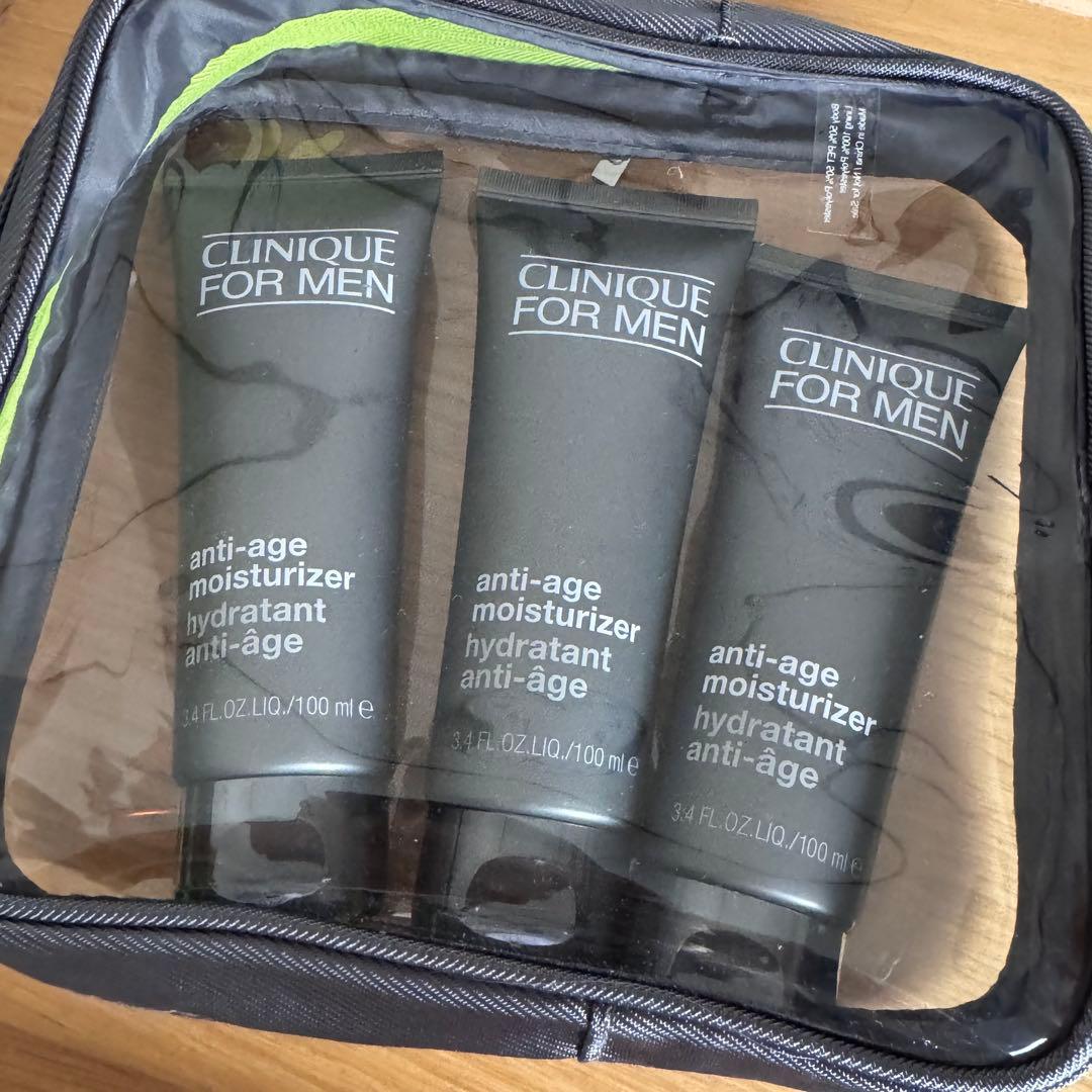 新品未使用 Clinique AG モイスチャライザー ポーチ付き 3個セット