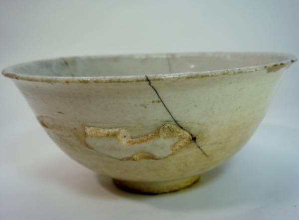 杯■李朝杯 茶碗 白磁 直し有り 酒器 酒盃 古玩 唐物 中国 時代物 骨董品■