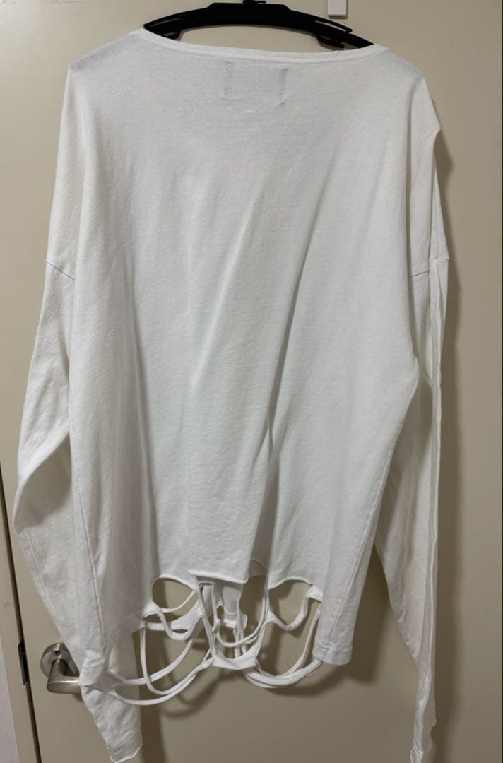 GRANCY ラインストーンデザイン グラフィックダメージ ロンT L