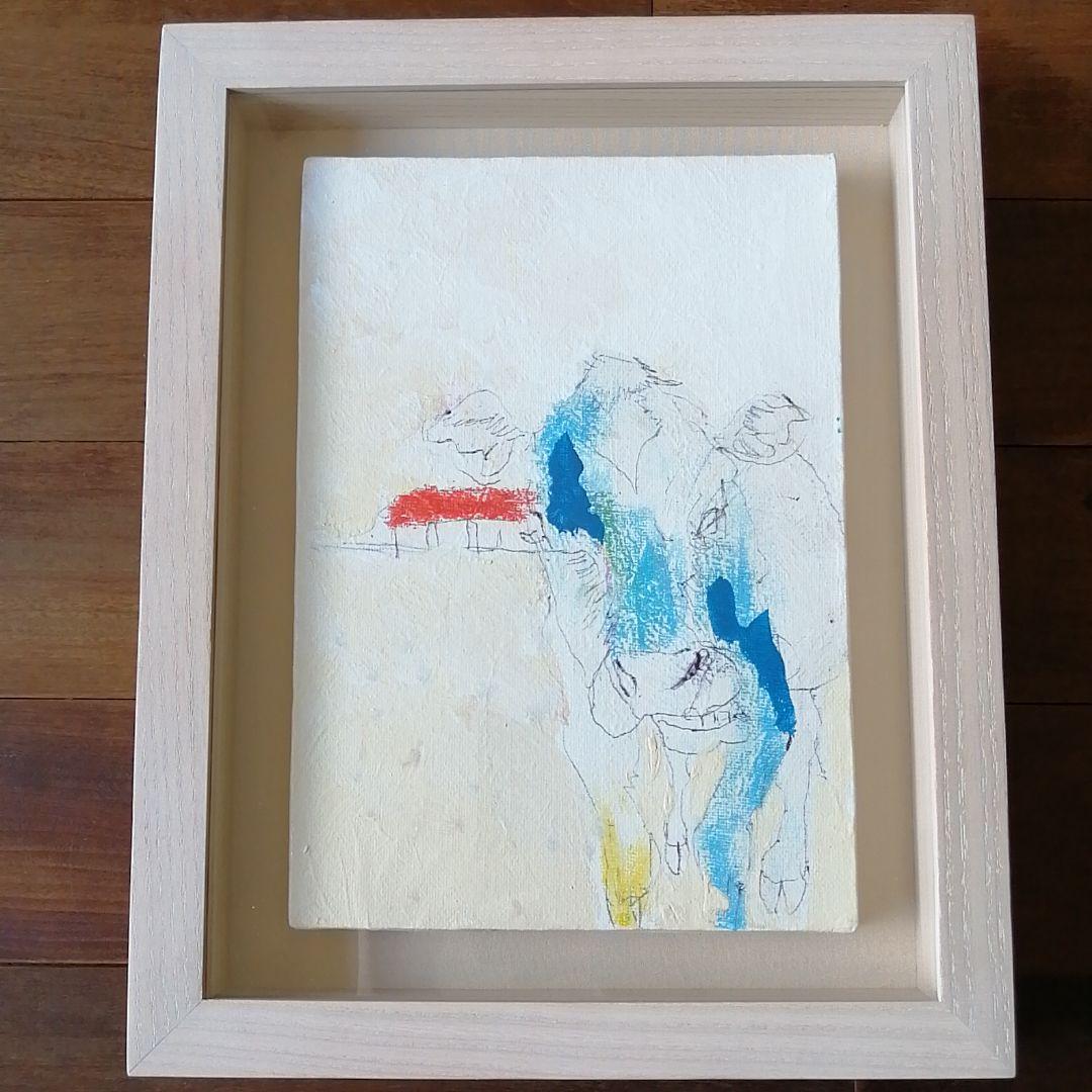 北村直登さん　初期（2007年）　原画　牛　額装付き