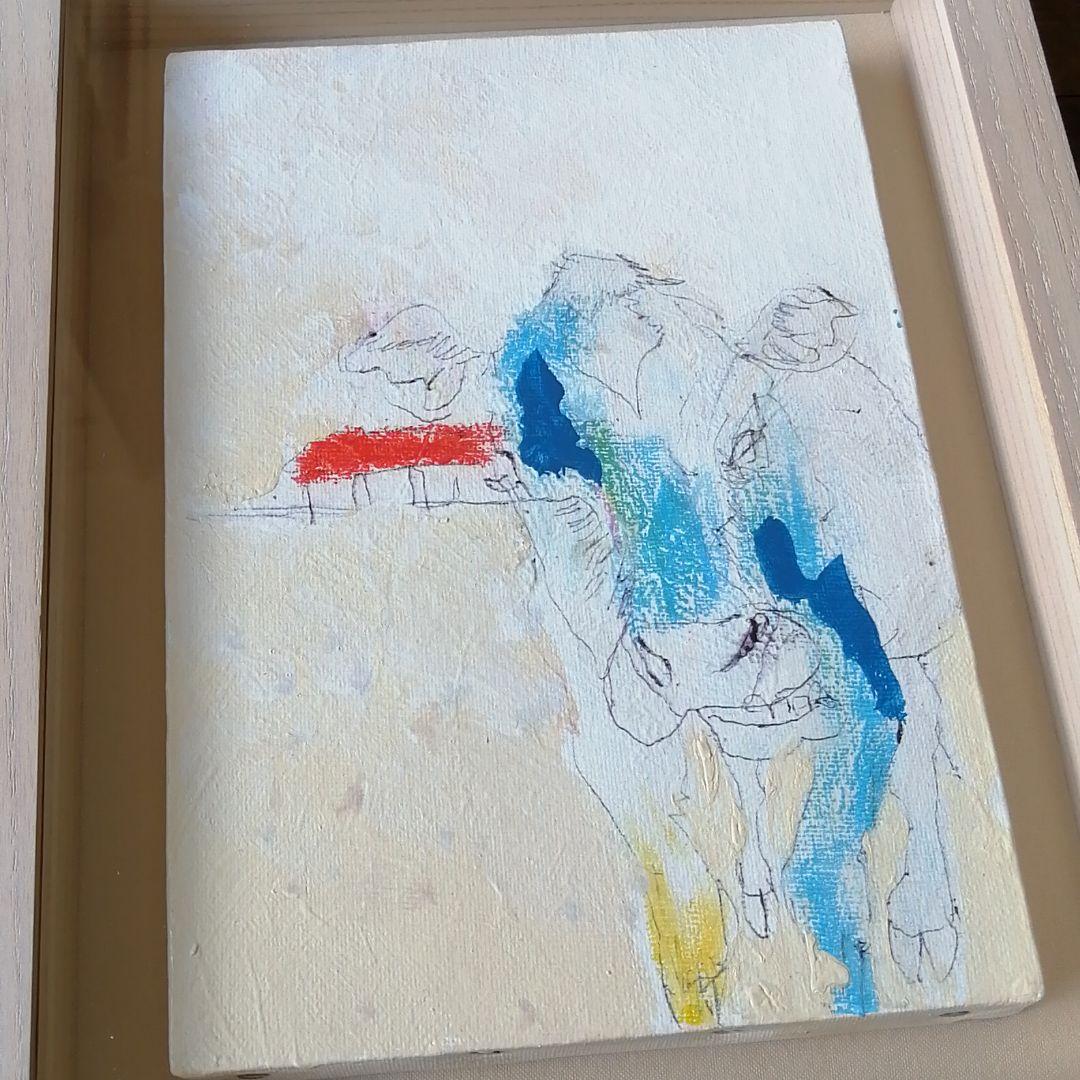 北村直登さん　初期（2007年）　原画　牛　額装付き