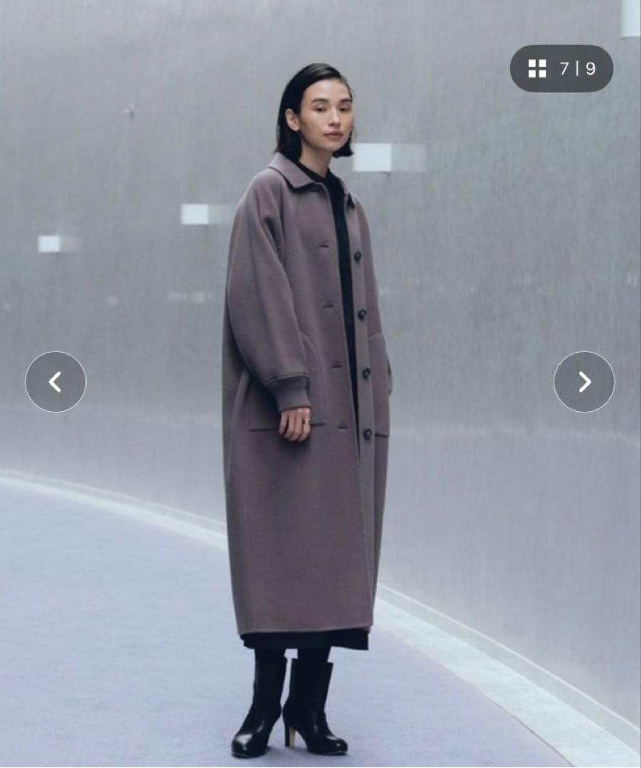 Audrey and John Wad リブ付きウールビーバーロングコート