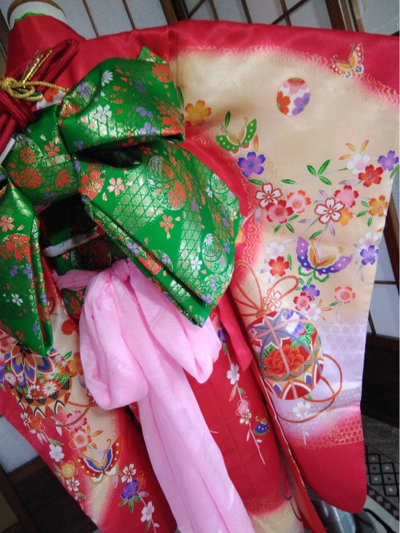 ちばです。7歳向け・化繊・お着物のセット