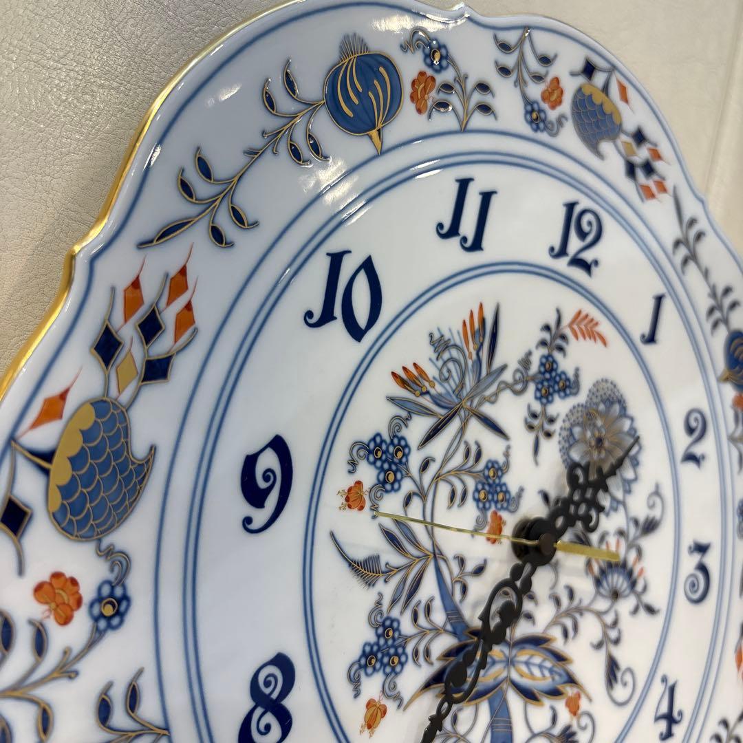 美品！☆マイセン☆ ブルーオニオン 朱金 カラーオニオン 壁掛け時計