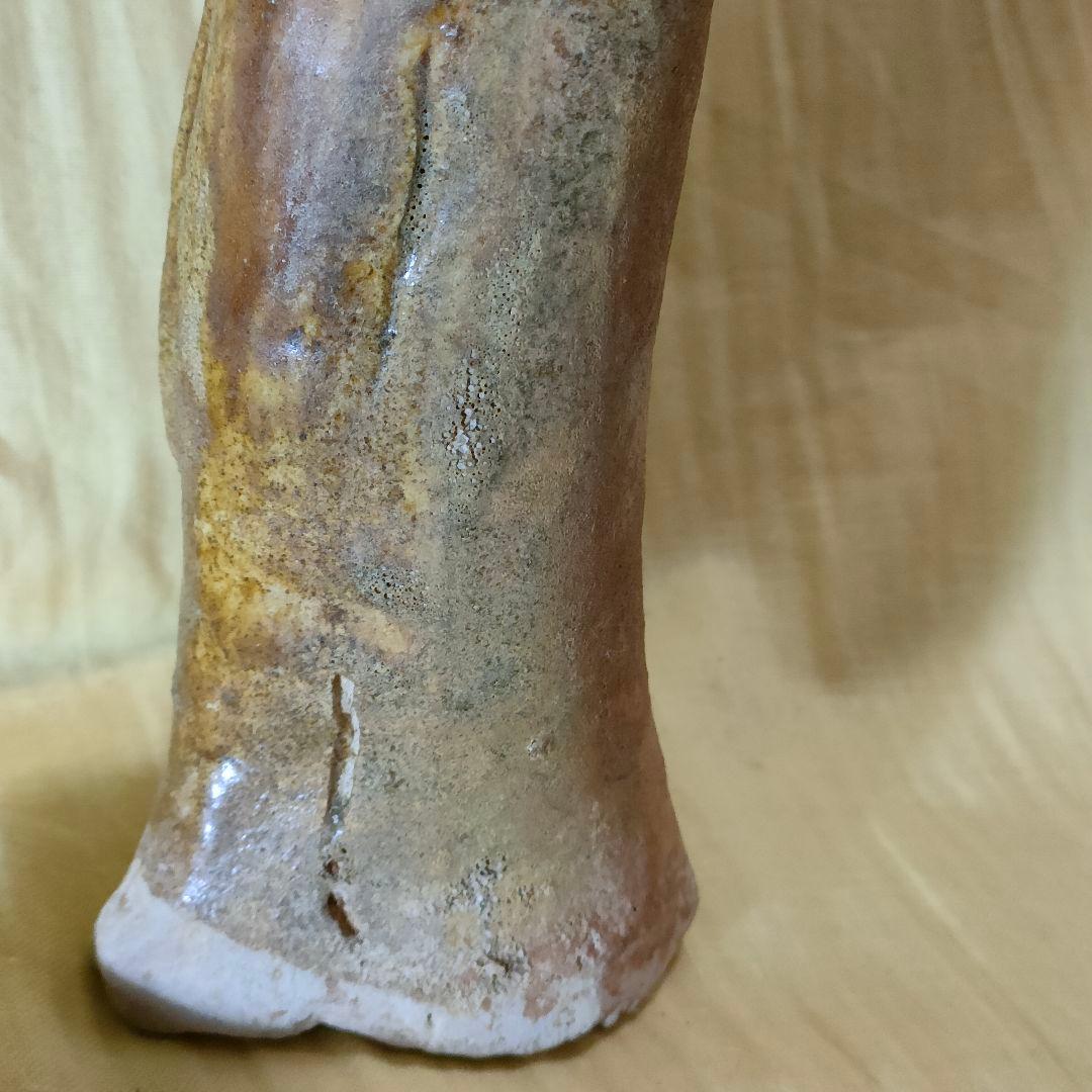 加彩人物俑　中国古陶　古玩　侍女　唐三彩