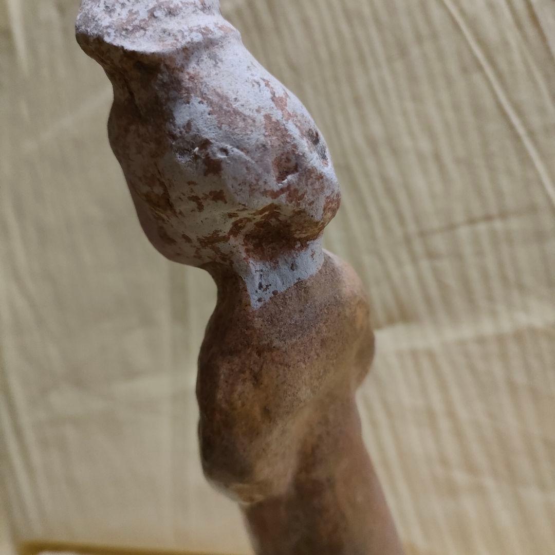 加彩人物俑　中国古陶　古玩　侍女　唐三彩