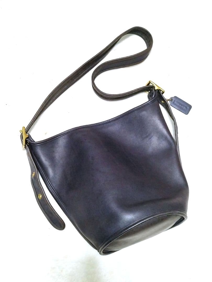 COACH オールドコーチ 9953 ショルダーバッグ バケツ 黒 革