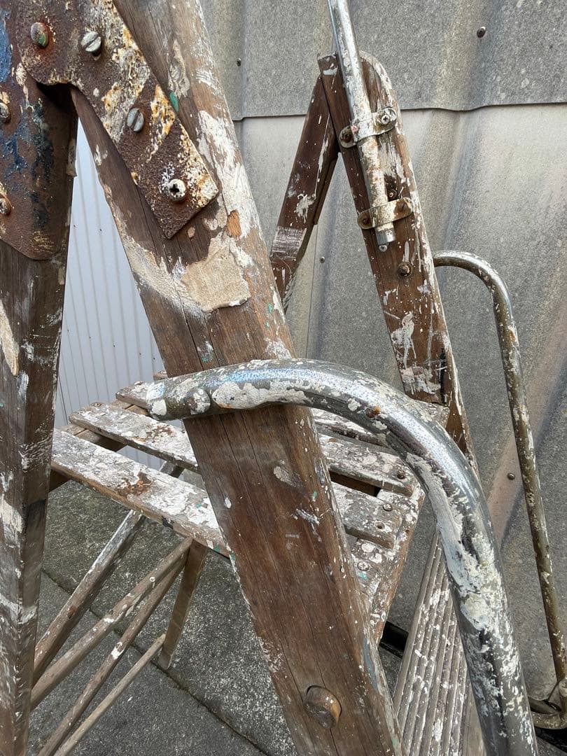 ビンテージ/イギリス/英国製/木製/大型/ラダー/脚立/ディスプレイ/店舗什器③